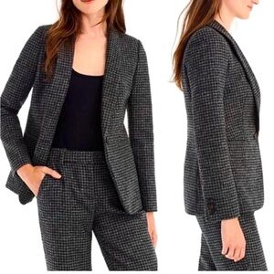 J.Crew Houndstooth Parker Blazer - Black Slate 10